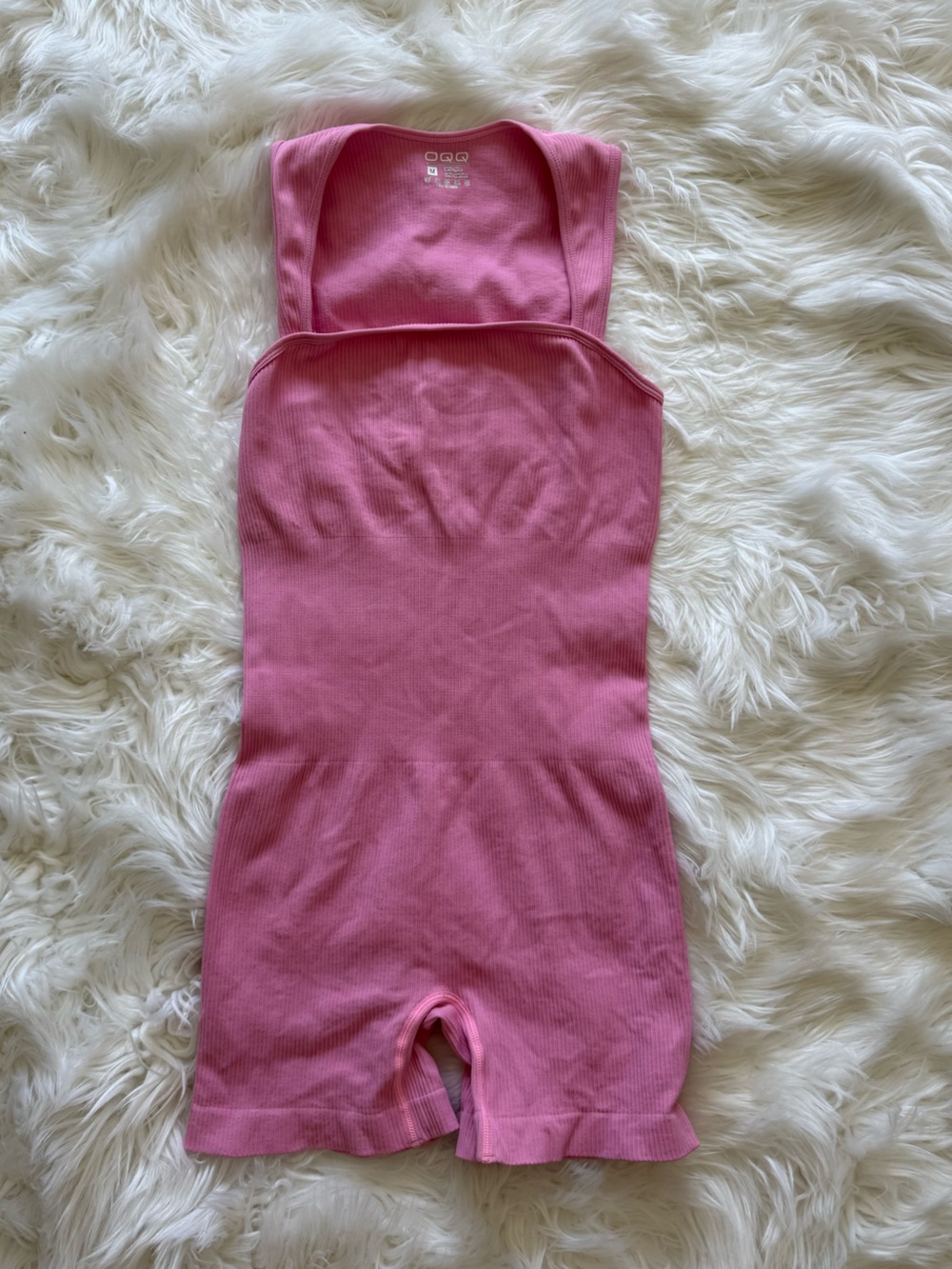 OQQ ribbed activewear romper